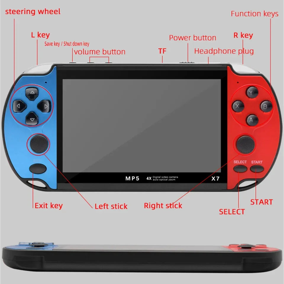 GAMINJA X7 game console, 4.3 inches, 10000 built-in games