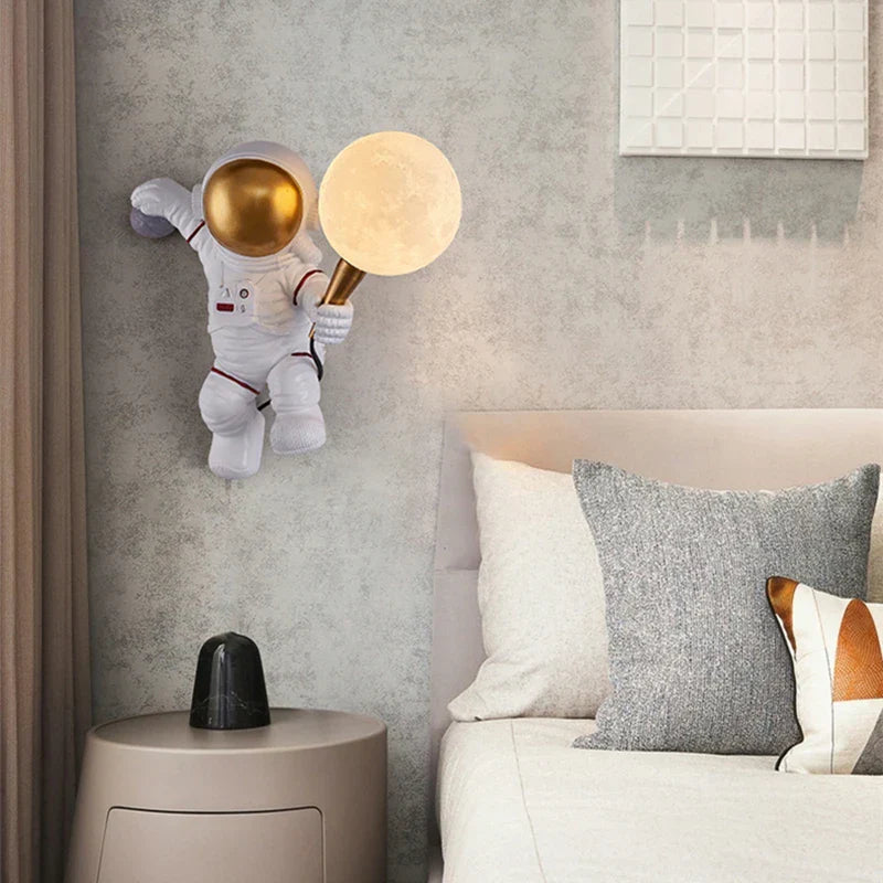 Nordic LED Astronaut Moon Lamp, Children's Room Decoration