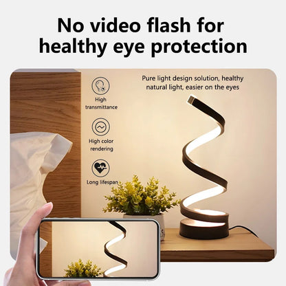 LED night light, spiral, dimmable, bedroom decoration