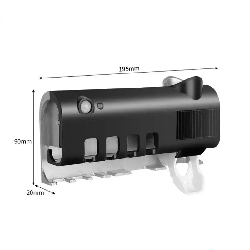 Automatic toothpaste dispenser with toothbrush holder