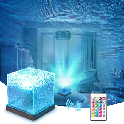 Crystal lamp with light wave effect