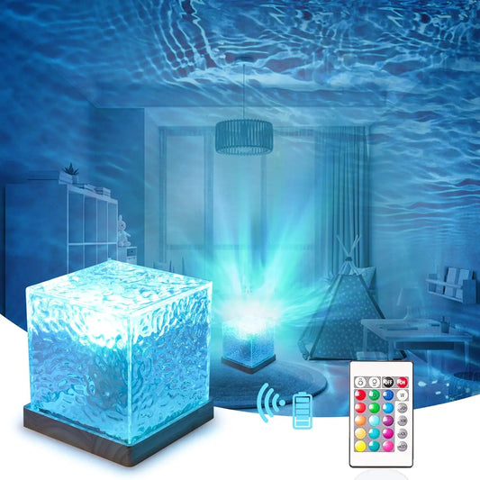 Crystal lamp with light wave effect