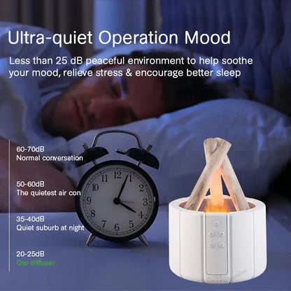 LED flame effect aroma diffuser