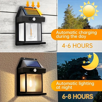 Outdoor Solar LED Lamp with Motion Sensor, IP65, for Garden and Garage