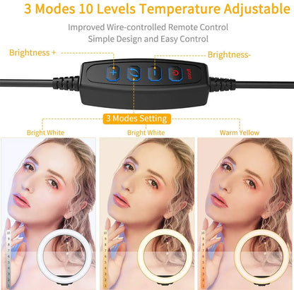 LED selfie light, remote control, phone tripod