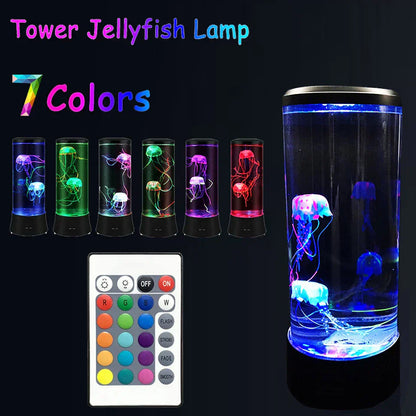 LED color-changing jellyfish lamp with remote control
