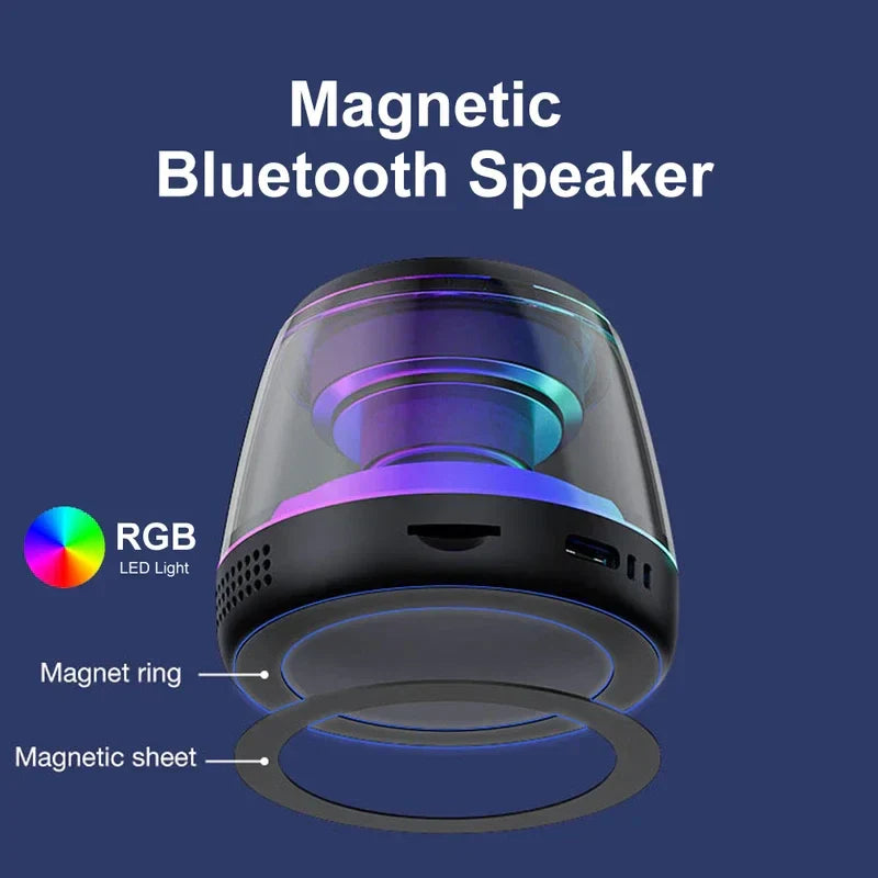 Magnetic RGB Bluetooth Speaker, Portable with Phone Holder