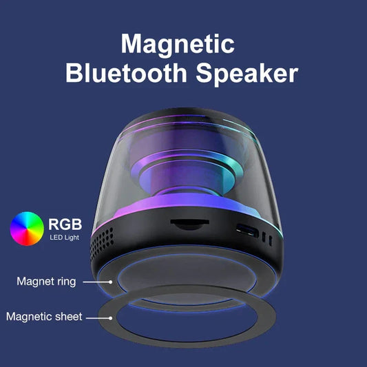 Magnetic RGB Bluetooth Speaker, Portable with Phone Holder