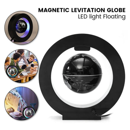 World map, magnetic globe, glowing, rotating, birthday present