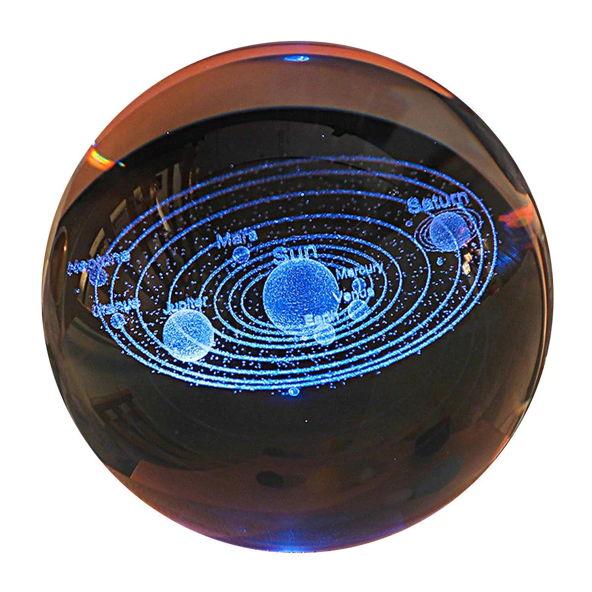 Crystal galactic lamp with astronaut