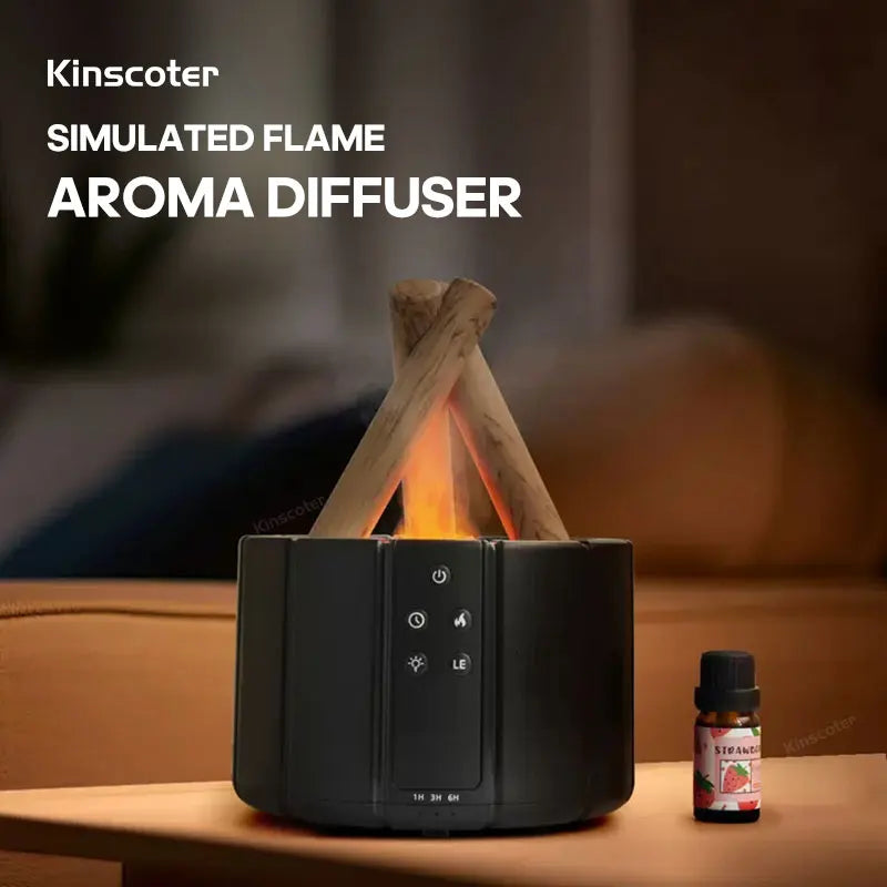 LED flame effect aroma diffuser