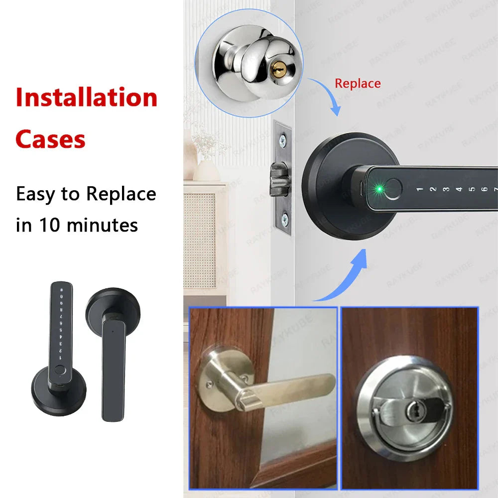 RAYKUBE M3 digital lock, fingerprint, remote unlocking via app