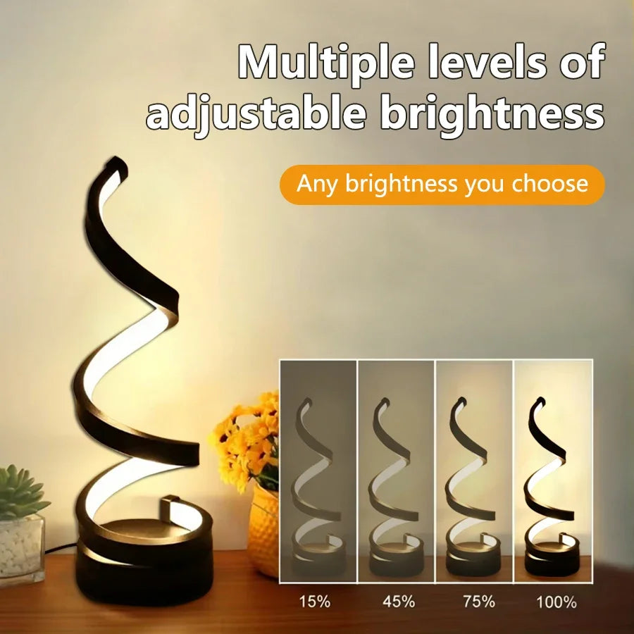 LED night light, spiral, dimmable, bedroom decoration
