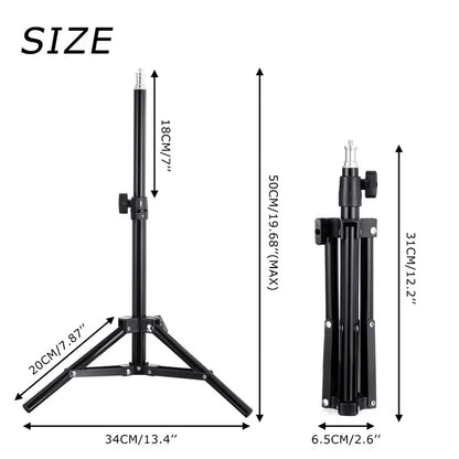 LED selfie light, remote control, phone tripod