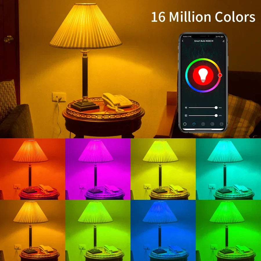 Tuya WiFi LED Smart Light Bulb, RGB, Voice Control via Alexa and Google Assistant