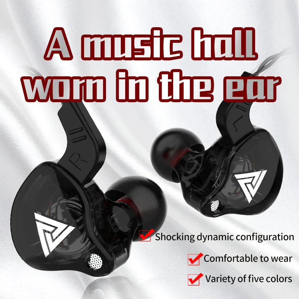 Headphones QKZ AK6, 6 drivers, with microphone, stereo, HIFI