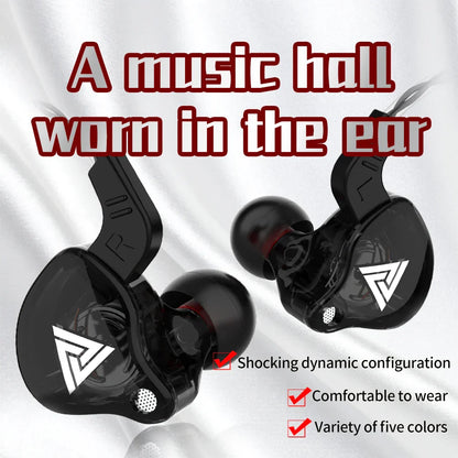 Headphones QKZ AK6, 6 drivers, with microphone, stereo, HIFI