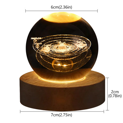 Crystal galactic lamp with astronaut