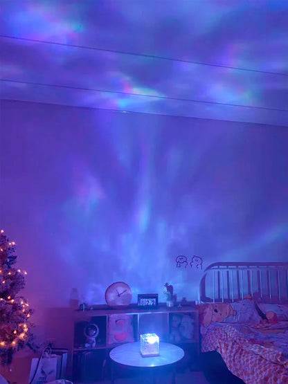Crystal lamp with light wave effect