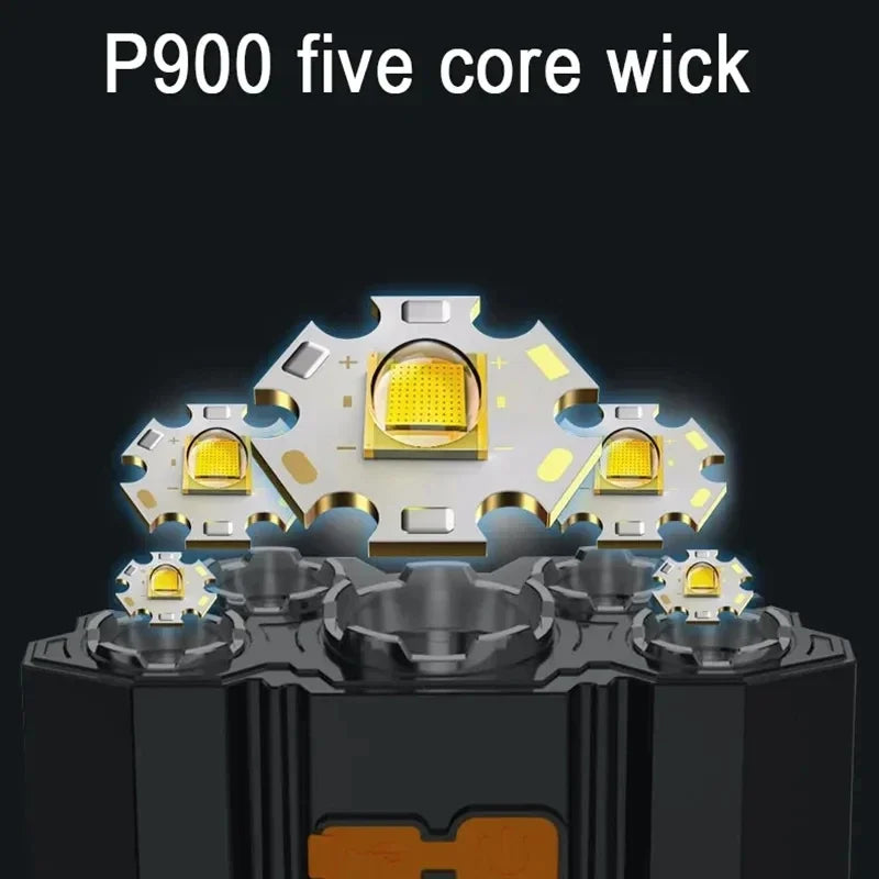 LED Headlamp, 5 Diodes, Rechargeable, Strong Light