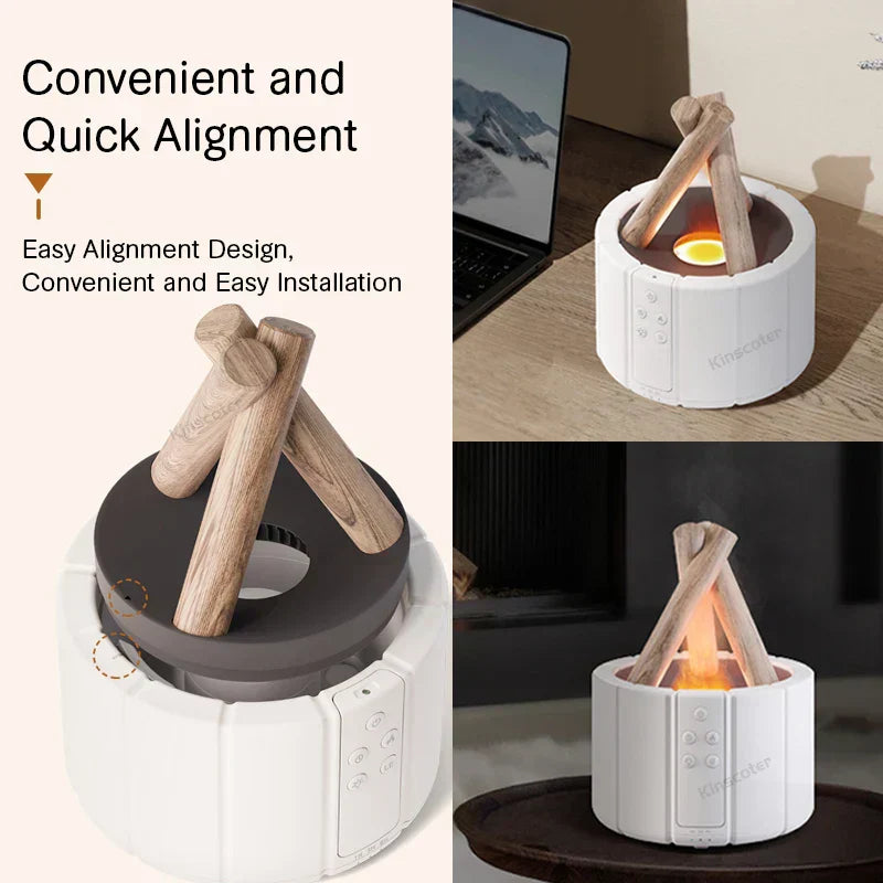 LED flame effect aroma diffuser