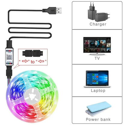 RGB 5050 LED Strip, Bluetooth Control, for TV Decoration