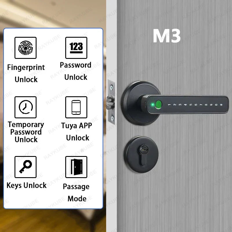 RAYKUBE M3 digital lock, fingerprint, remote unlocking via app