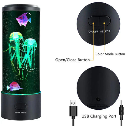 LED color-changing jellyfish lamp with remote control