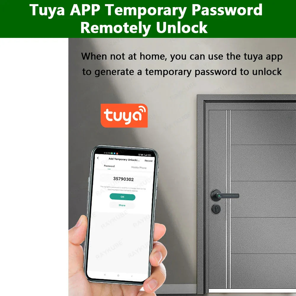 RAYKUBE M3 digital lock, fingerprint, remote unlocking via app