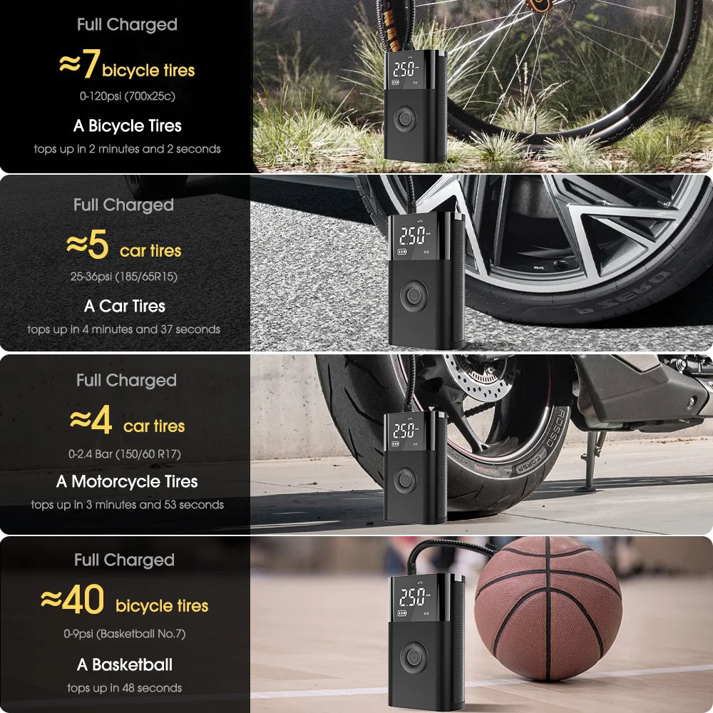 CARSUN Portable Electric Pump, LED, for Tires and Balls