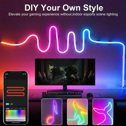 RGBIC Neon LED Strip, Waterproof, Wall Decoration