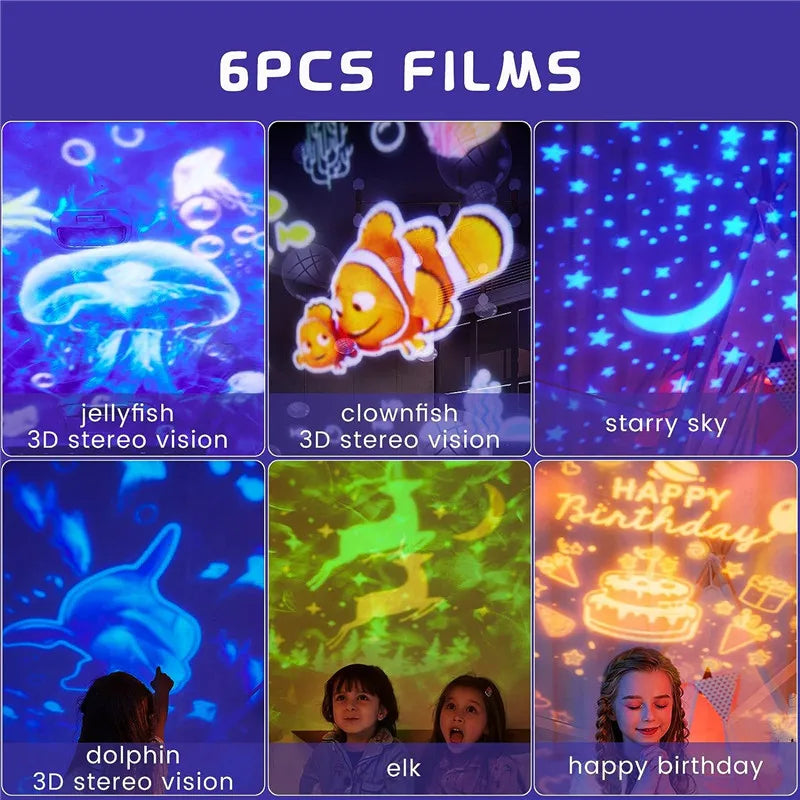 Star and Ocean Wave Projector with 6 Patterns