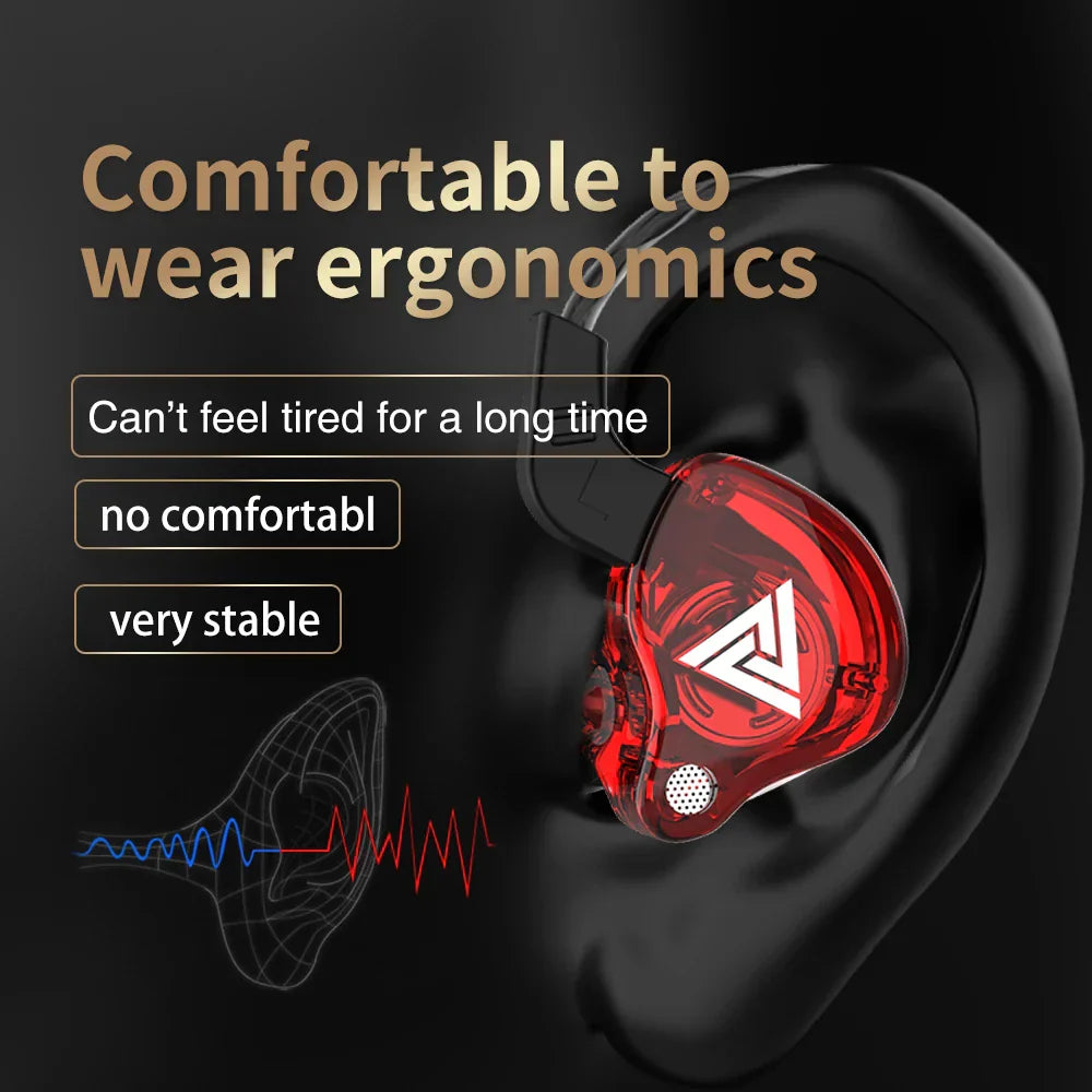 Headphones QKZ AK6, 6 drivers, with microphone, stereo, HIFI