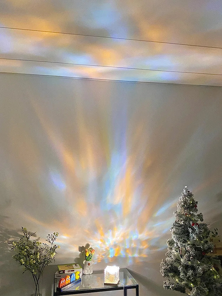 Crystal lamp with light wave effect