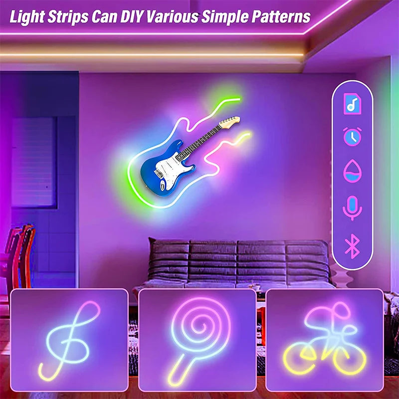 RGBIC Neon LED Strip, Waterproof, Wall Decoration