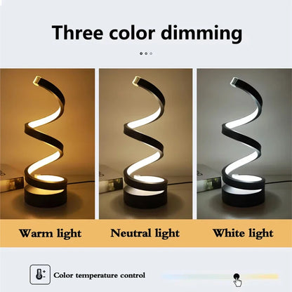 LED night light, spiral, dimmable, bedroom decoration