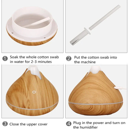 350ML Diffuser, Wood-Look, 7 LED Colors