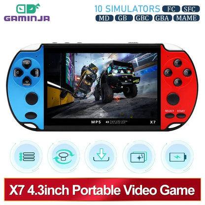 GAMINJA X7 game console, 4.3 inches, 10000 built-in games