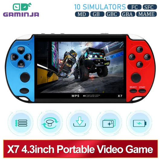 GAMINJA X7 game console, 4.3 inches, 10000 built-in games