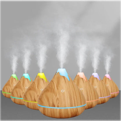 350ML Diffuser, Wood-Look, 7 LED Colors