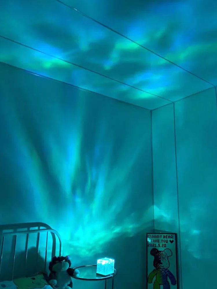 Crystal lamp with light wave effect