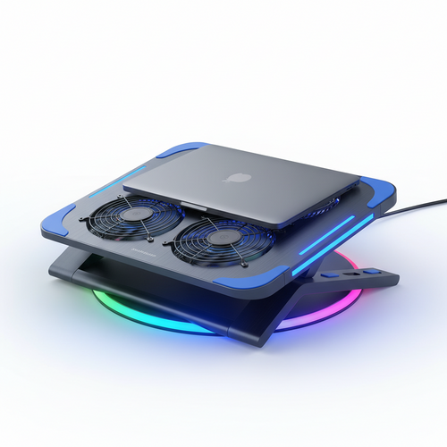 Laptop cooling pad with RGB