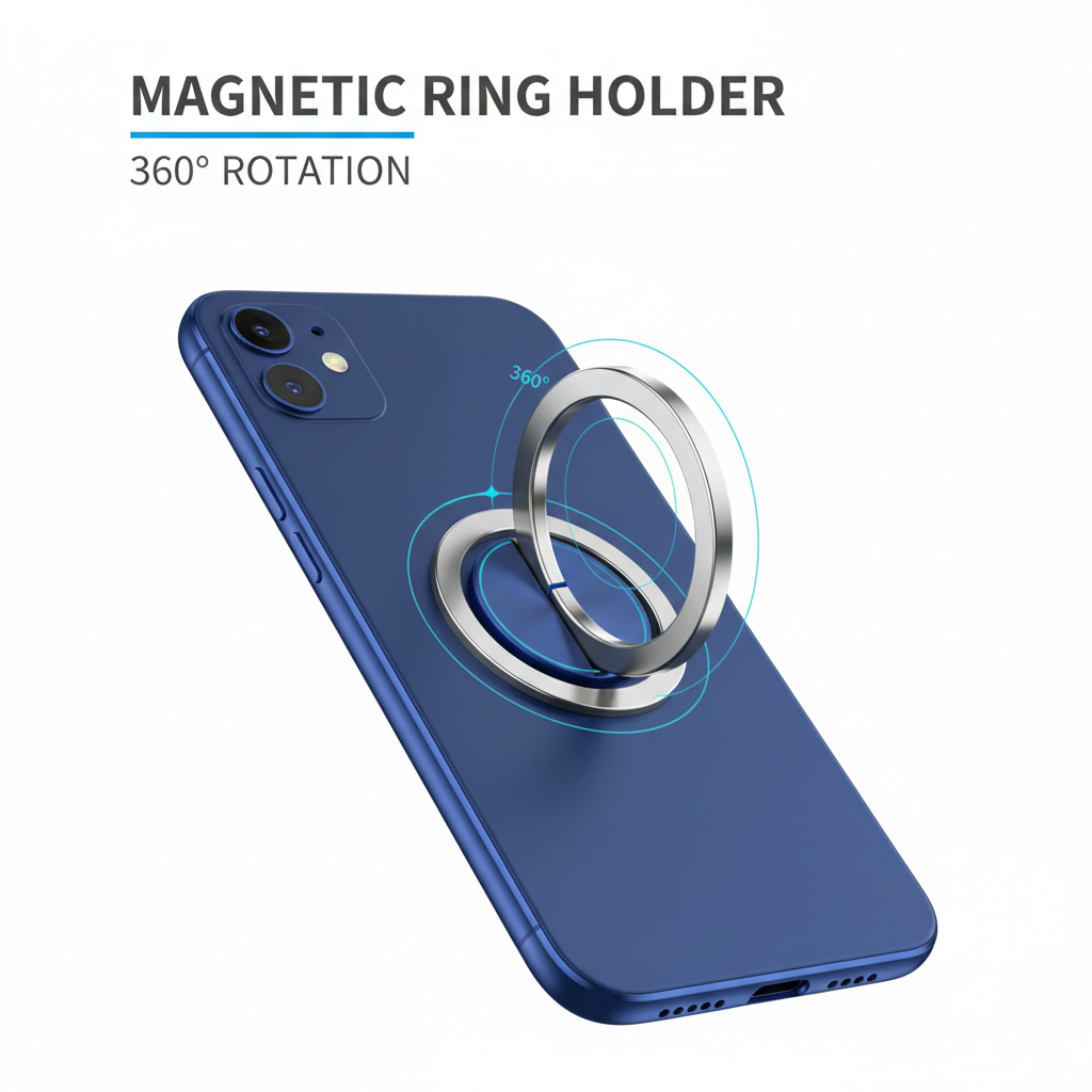 Magnetic phone ring holder